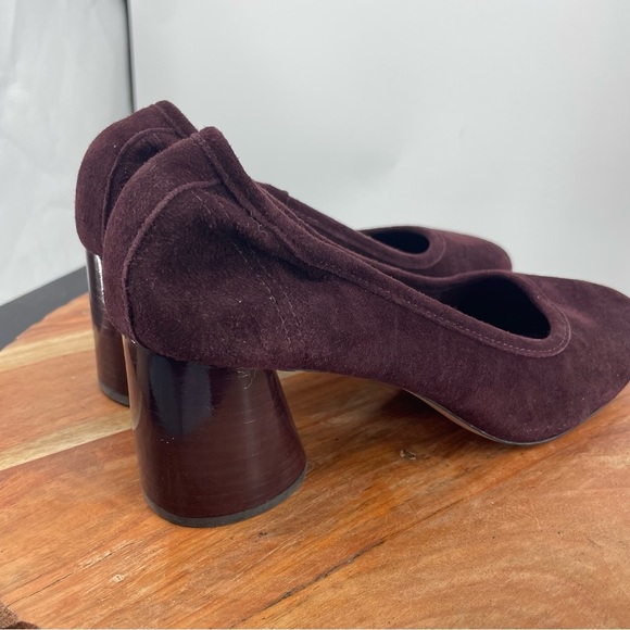Antonio Melani Kathran Suede Chunky Block Heels Sz 8.5 burgundy - Picture 6 of 12
